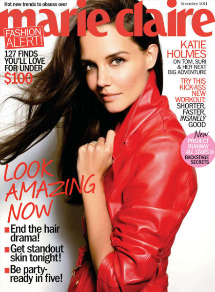 Cover Girl: Katie Holmes Pops Her Collar For Marie Claire