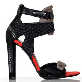 Alexander Wang Chloe Patent Leather and Suede Contrast Sandals
